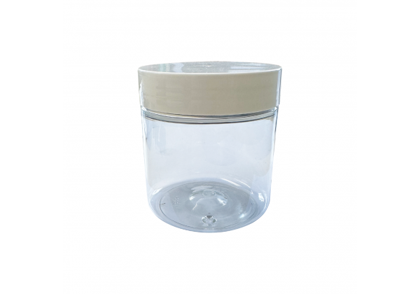 250ml Clear PET Jar with 75mm White Lid